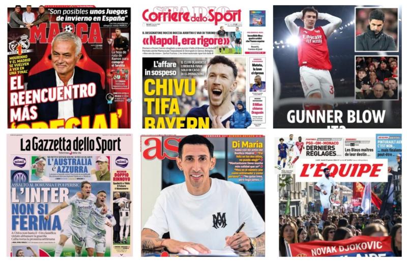 كورة استريم |أبرز عناوين أغلفة الصحف الرياضية العالمية: “ريال مدريد وبنفيكا.. لقاء يفوق التوقعات”