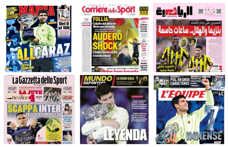 كورة استريم |أبرز عناوين أغلفة الصحف الرياضية العالمية: “مولد “الأسطورة” ومعجزة البرنابيو”
